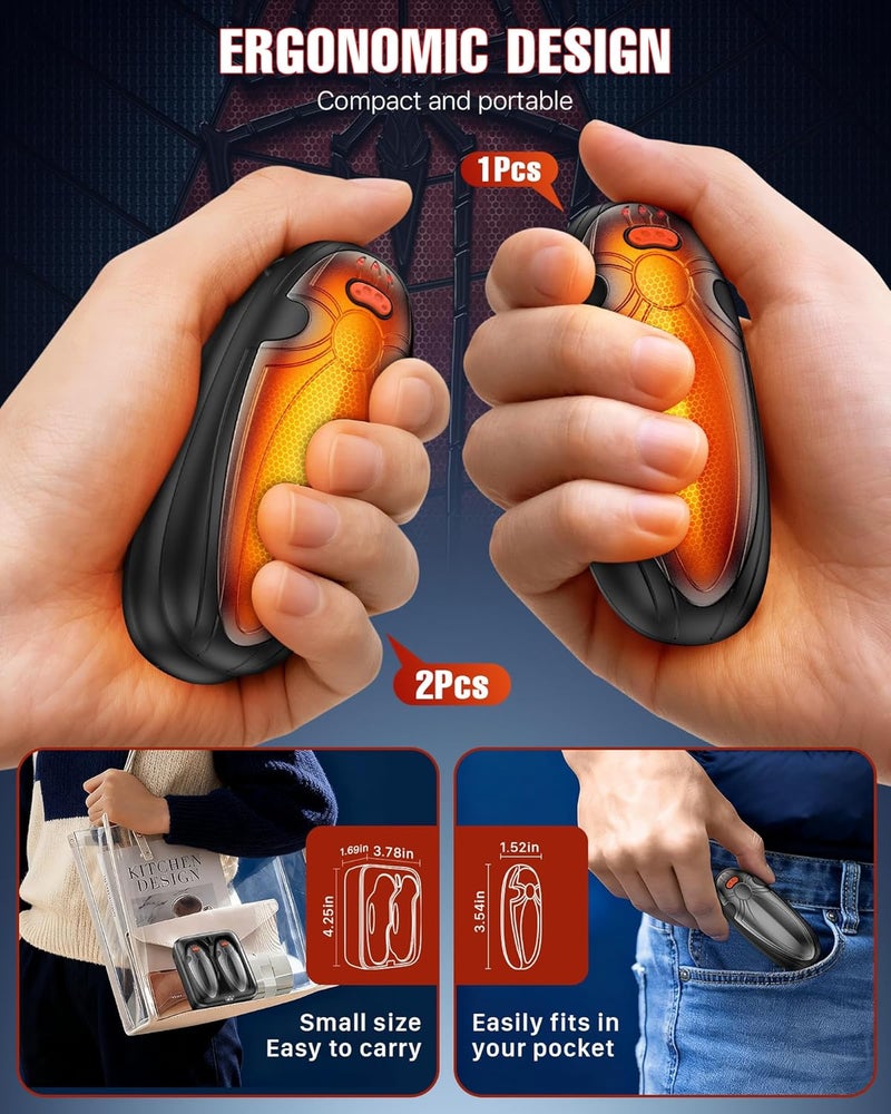 Tenvolti Hand Warmers Rechargerable 2 Pack - 14000mAh Electric AI Handwarmers with Charging Case, Magnetic 2 in 1 Pocket Heater, Gifts for Women/Men/Golf/Hunting/Travel/Camping Accessories - Image 5